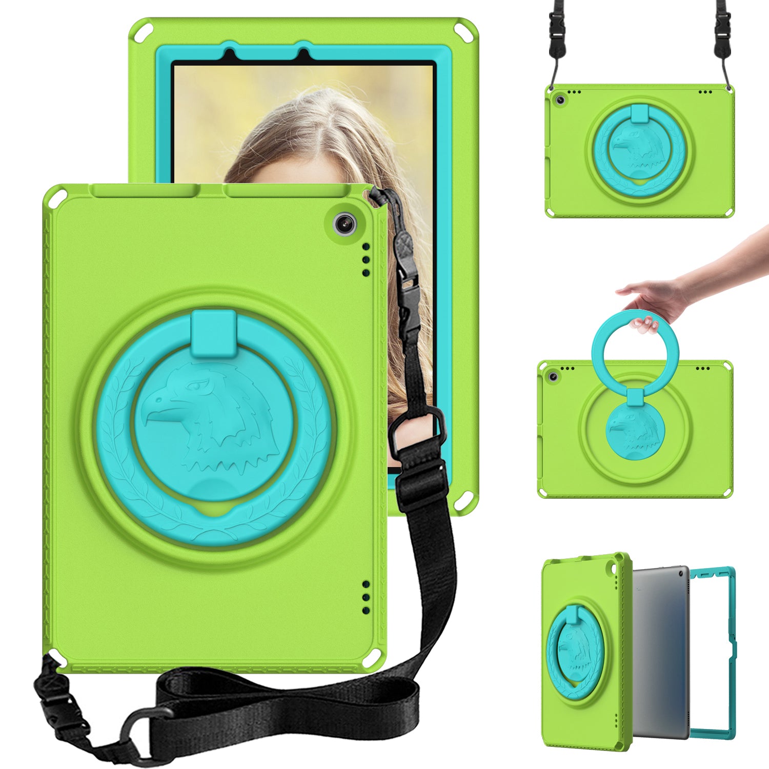 Hard EVA Case for Amazon Fire HD 10 (2021) Protective Cover with Shoulder Strap Screen Film Hard EVA Case for Amazon Fire HD 10 (2021) Protective Cover with Shoulder Strap Screen Film